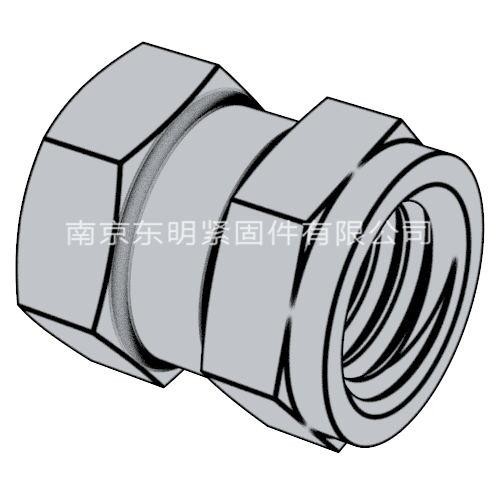 DIN 16903(G) - 1974 六角通孔中间带槽台阶镶入螺母 带密封垫圈 G型